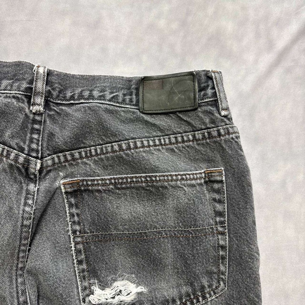Denver Hayes Mens 34x30 Faded Black Distressed Straight Leg Denim Jeans - Picture 10 of 11